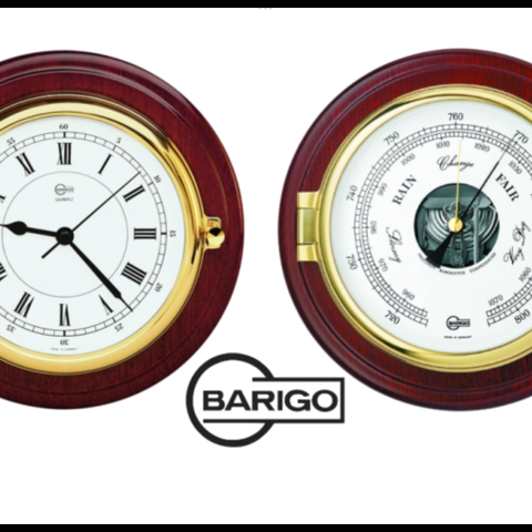 Barigo Captain messing sett med klokke & barometer