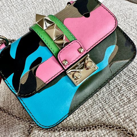 Valentino Multicolor Glam Lock Bag i Camo Color