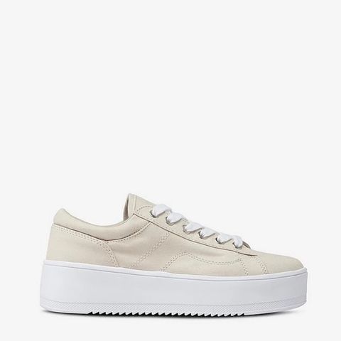 Sneakers/tøysko  plattform dame beige strl 40