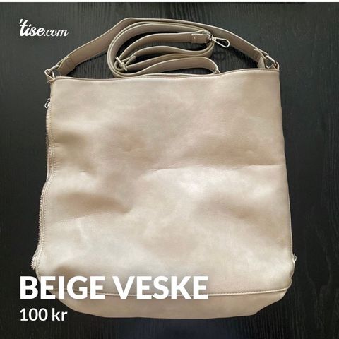 Beige veske til skole/jobb/shopping