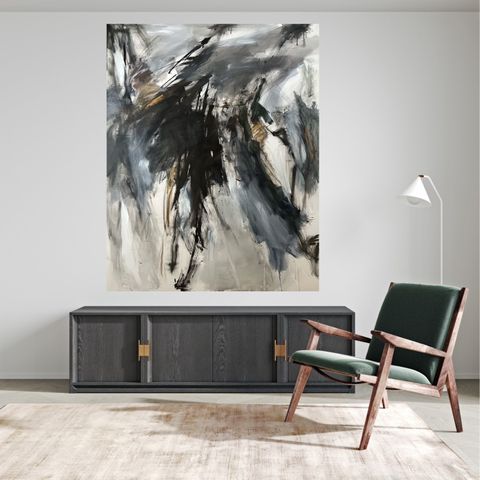 Abstrakt stort maleri - Maleriet “Fly bird , fly”  Mål 120x150 cm