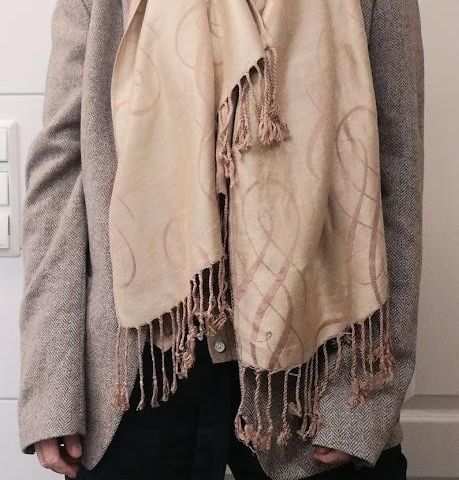 Beige/Golden Cashmereskjerf