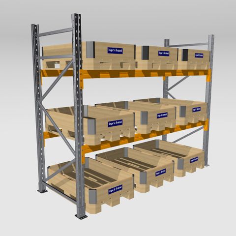 24.1L Pallereol S90 - Stigehøyde 2438mm, 9 palleplasser kr.3700,- Eks.mva