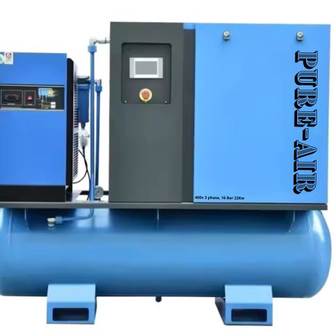 Kompressor 2000/min16bar 22kW 400V 410L tank og kjøletørke