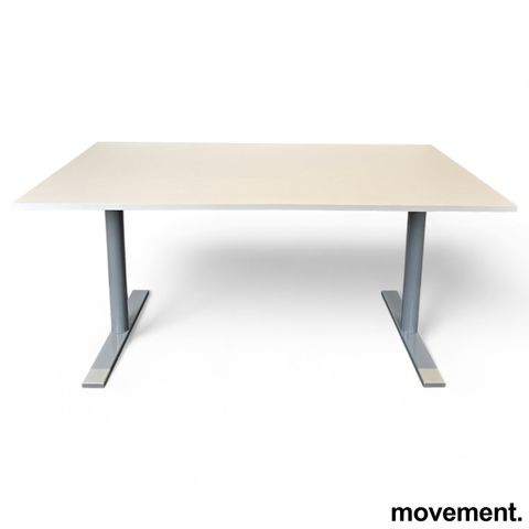 Skrivebord / arbeidsbord i hvitt / grå, 160x90cm, pent brukt