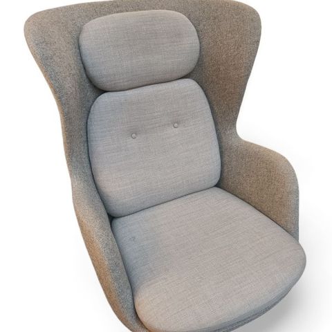 4 stk Loungestol / lenestol i grått stoff fra Fritz Hansen, modell Ro JH1, pent 