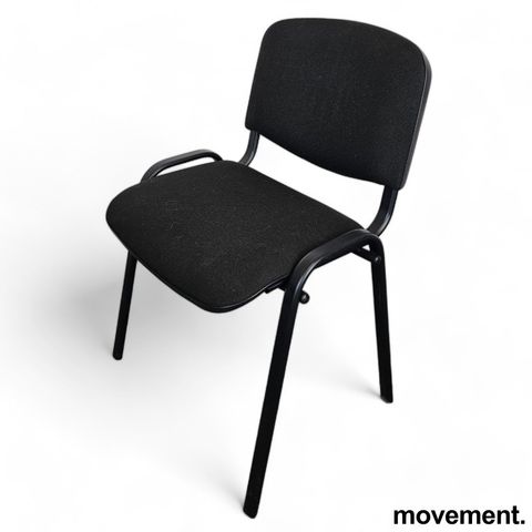 4 stk Konferansestol / besøksstol i sort / sort, pent brukt
