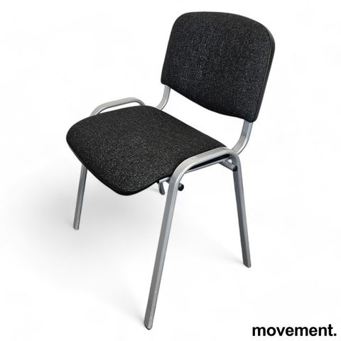6 stk Konferansestol / besøksstol i mørk grå / grå, pent brukt