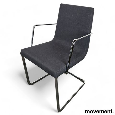 6 stk Besøksstol / konferansestol i grått / krom fra Andreu World, modell Lineal