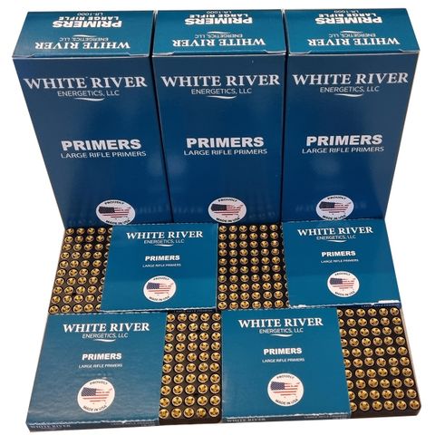 White Rivere Large Rifle Tennhetter - 1000 pakk