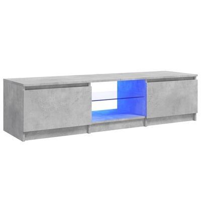 vidaXL TV-benk med LED-lys betonggrå 140x40x35,5 cm