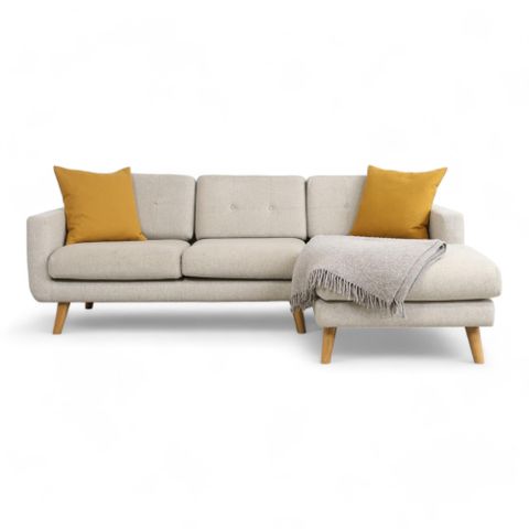 Fri Frakt | Nyrenset | Lys grå Sofacompany Conrad 3-seter sofa i ullstoff