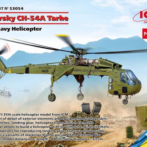 ICM byggesett 1/35 Sikorsky CH-54A Tarhe US Heavy Helicopter