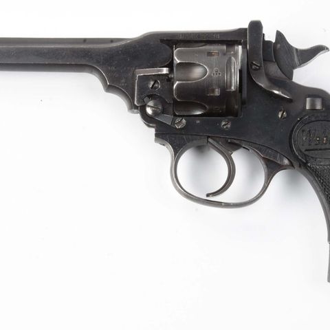 Webley Mark IV revolver kaliber .38 S&W med sikring