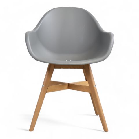 4 stk Nyrenset | IKEA Fanbyn stol med grått sete og brune ben