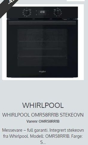WHIRLPOOL OMR58RR1B STEKEOVN
