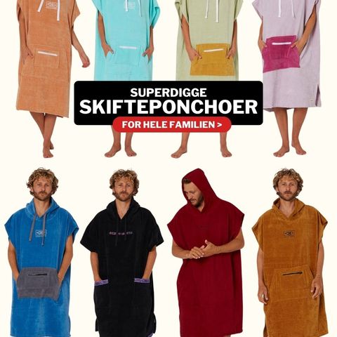 Superdigge skifteponchoer for hele familien!