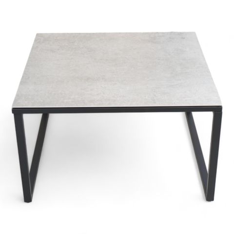 3 stk Nyrenset | Brafab Talance Sofabord, betonglook grå plate, Sorte ben, 80x80