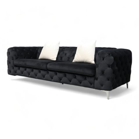 Fri Frakt | Nyrenset | Sort Bella 3-seter sofa fra A-Møbler