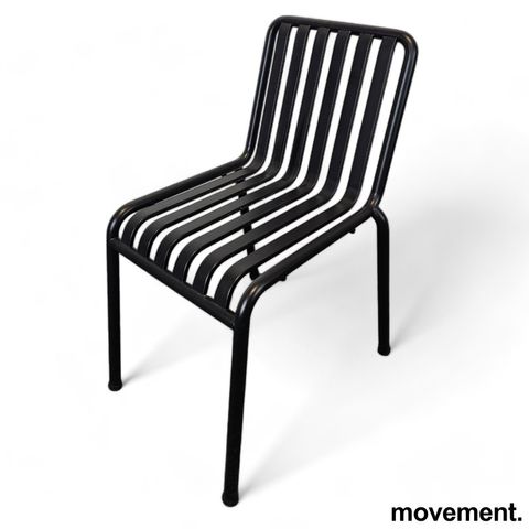 2 stk Spisestol / utestol i sortlakkert metall fra HAY, Palissade Chair, pent br