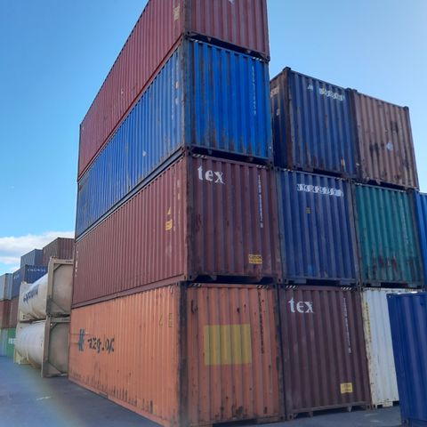 PÅ LAGER: Brukte 40 ft HC container fra depot i Oslo. Selges