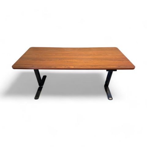 7 stk Nyrenset | Ergonomisk hev/senk skrivebord med motor 180 x 75 cm, mørk brun