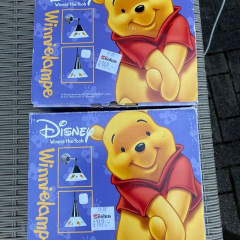 2 stk lamper Vinnie the pooh disney og klokke