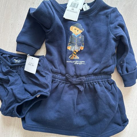 Ny Polo Ralph Lauren bamsekjole strl 18 mnd