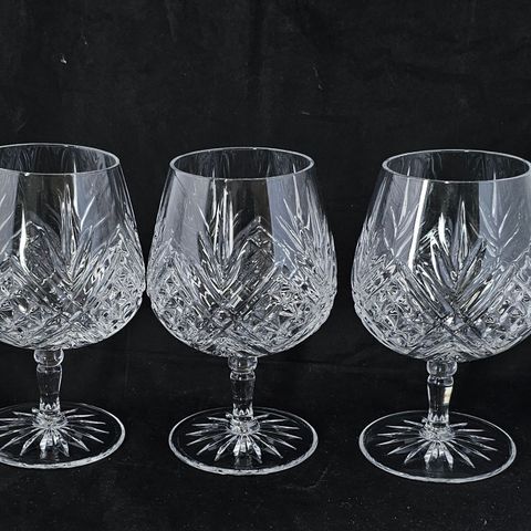 3 stk krystall cognac glass