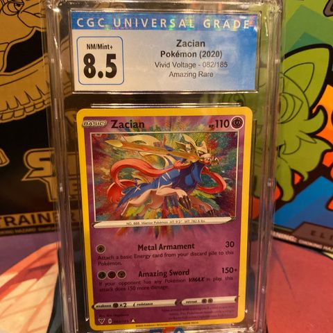 Zacian #82 Amazing Rare fra Vivid Voltage i CGC 8.5