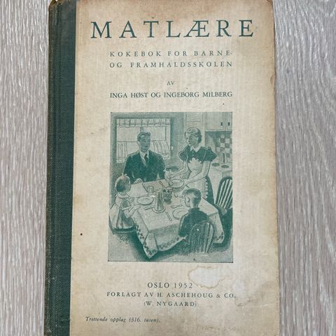Inga Høst og Ingeborg Milberg: Matlære - Aschehoug 1952
