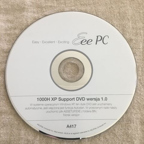 Eee PC 1000H XP Support DVD