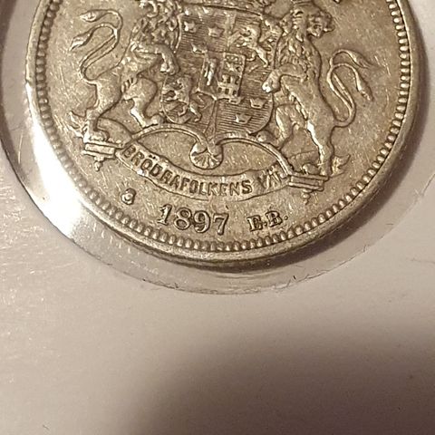 1 Krona 1897 Pent sølvmynt !!