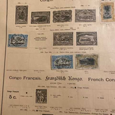 Frimerker Kongo 1894 - 1900 ++  Fransk Sentral-Afrika