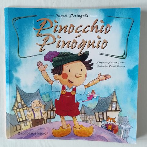 Pinocchio barnabok English and Portuguese