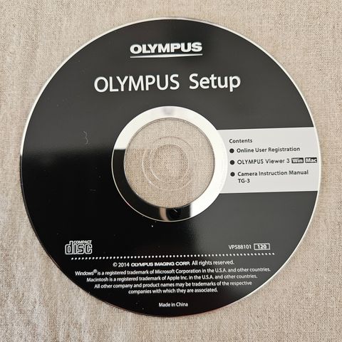 Olympus setup CD - Olympus TG3