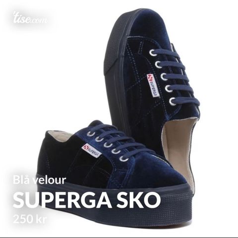 Superga sko i blå velour.