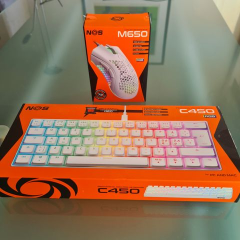Gaming tastatur/mus hvit farge