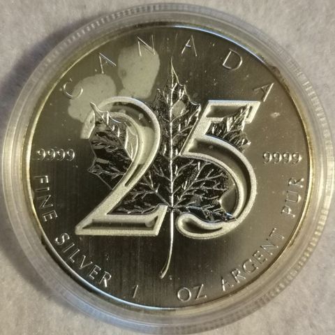 2013, 25 år jubileum Maple Leaf, 9999 sølv