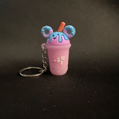 Rosa Boba tea nøkkelring