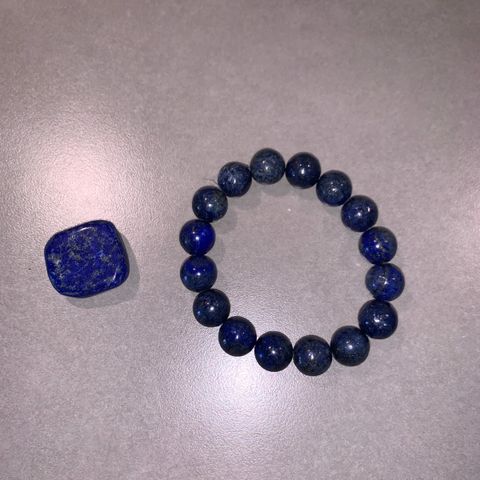 Lapis lazuli armbånd + krystall