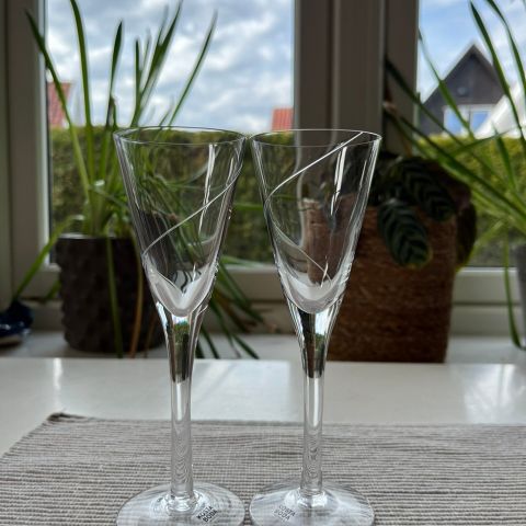 Kosta Boda Line glass til likør eller schnaps (2 stk)