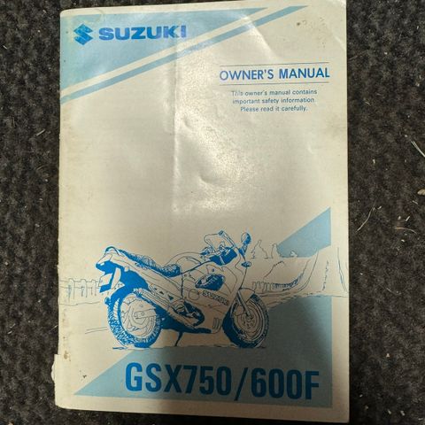 Suzuki gsx750/600f bruker manual