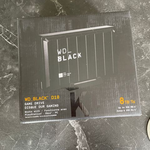 WD_BLACK D10 - 8TB ekstern harddisk svart