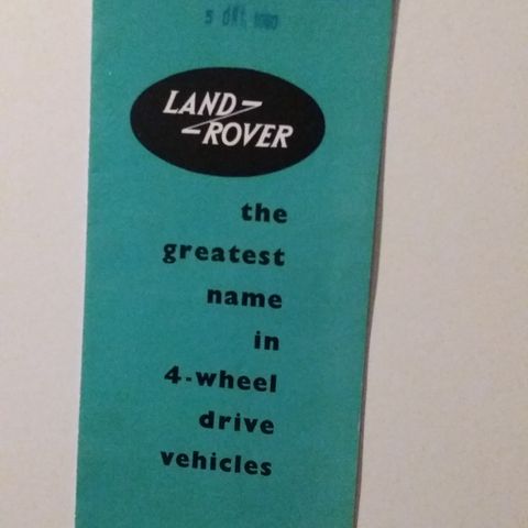 Land Rover -brosjyre.