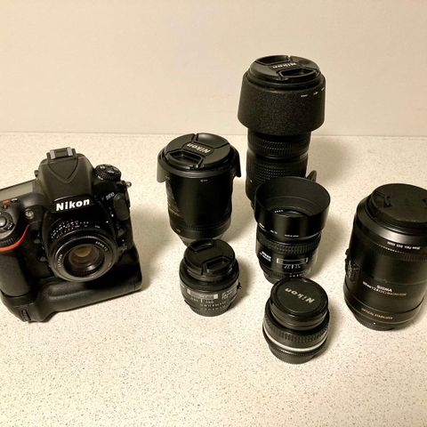 Nikon D810 - 7 objektiver - mye tilbehør