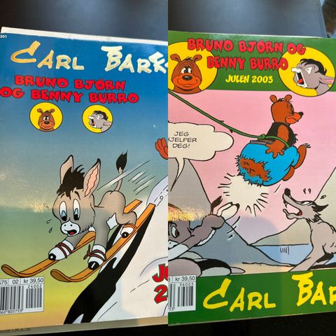 CARL BARKS TEGNESERIER - BRUNO BJØRN & BENNY BURRO 3 BLADER