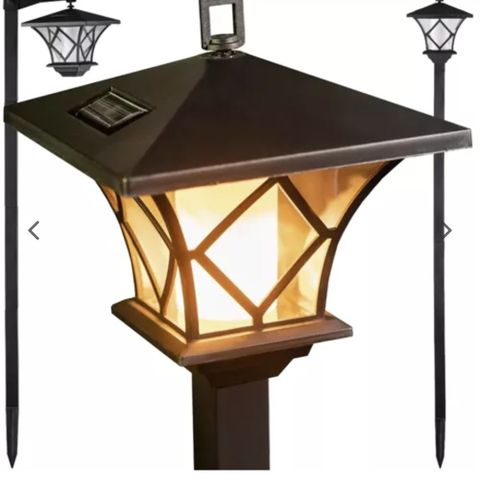 LED SOLAR LAMPE FOR HAGE HAMMER INN MED FLAMME / BRANN EFFEKT