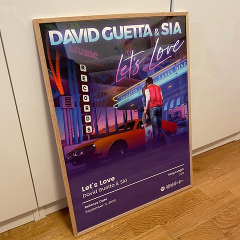 David Guetta / Sia - plakat med ramme