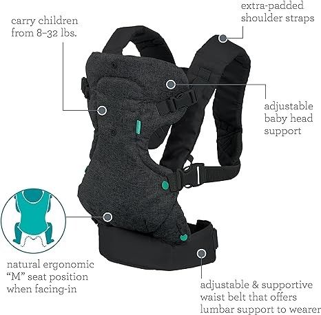 Infantino - Flip 4-in-1 Advanced Carrier with Washable bib Included